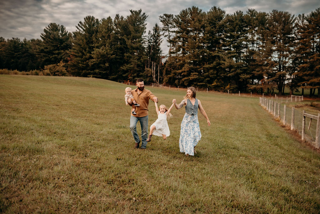family playing during family photos