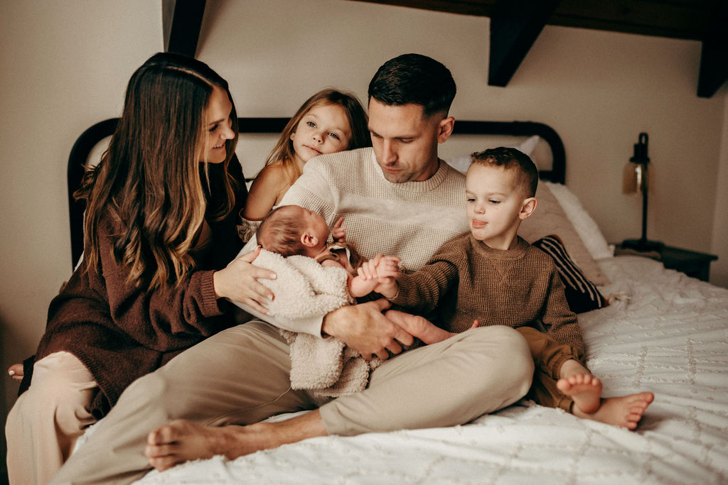 family photo during newborn photoshoot in Pennsylvania,Maternity and Newborn Photography Package
