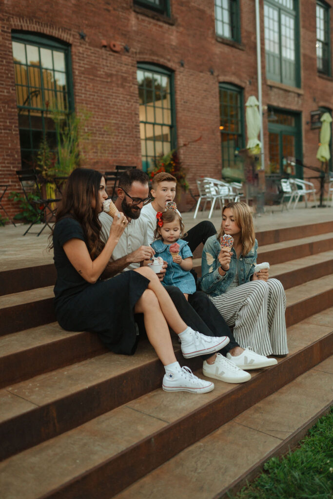 family photos with ice cream shop